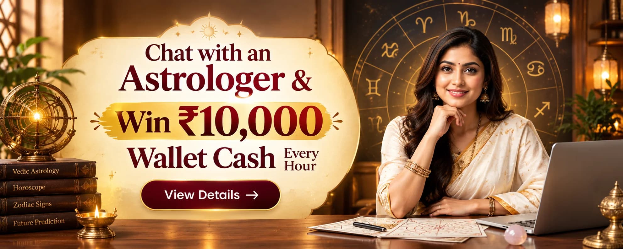 Chat with an Astrologer & Win ₹10,000 Wallet Cash Every Hour